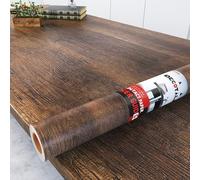 Decotalk Papier Adhésif pour Meuble Effet Bois Brun 40X1000cm Revetement Plan de Travail Cuisin Imperméable Papier Adhesif pour Meuble Cuisine Amovible Rouleau Adhesif Decoratif pour Porte Table