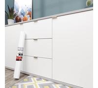 Decotalk Papier Peint Adhesif Mural Blanc 40X500cm Adhésif pour Meubles Autocollant Meuble Vinyle PVC Vinyle étanche Film adhésif pour Cuisine Armoire Porte Murs Interieur