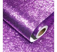 Decotalk Papier Peint Chambre Pailleté Violet Foncé 40X900cm Papier Peint Paillettes Brillant Rouleau Adhesif Decoratif Pour Meuble Violet Film Autocollant Brillant Vinyle Adhesif Mural Chambre