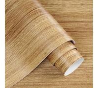 Decotalk Papier Peint Imitation Bois Marron Brun pour Cuisine Imperméable 40X500cm Papier Adhesif pour Meuble Bois Film Autocollant Décoratif Rouleau Vinyle Meuble Armoires Porte Salle de Bain