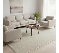 DecoTappi Tapis Modernes Design Crème 160x230 cm tissé Plat intérieur extérieur Motif Circulaire Moderne résistant Facile Entretien