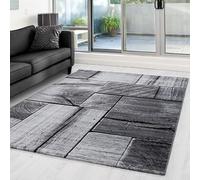 DecoTappi Tapis Modernes Design Noir 120x170 cm Moderne Motif Panneaux Effet Bois texturé pour Salon Chambre Salle à Manger