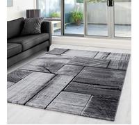 DecoTappi Tapis modernes design Noir 200 x 290 cm moderne motif panneaux effet bois texturé pour salon chambre salle à