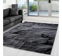 DecoTappi Tapis Modernes Design Noir 280x370 cm Moderne Effet Pierre Murale, minéral idéal Salon Chambre Bureau