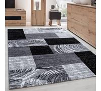 DecoTappi Tapis Modernes Design Noir 80x150 cm Moderne Patchwork à Motifs tourbillons Abstraits idéal Salon Chambre Bureau