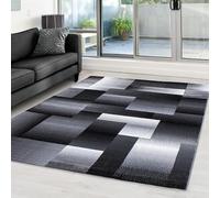 DecoTappi Tapis Modernes Design Noir 80x300 cm Moderne géométrique Blocs superposés ombré pour Salon séjour 12 mm