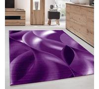 DecoTappi Tapis Modernes Design Violet 200x290 cm Moderne de Salon Abstrait Ombre d'Ondes Optique