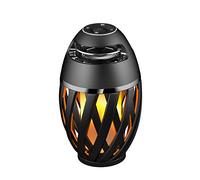 Decotech Enceinte Bluetooth® Stéréo effet Flamme LED, usage intérieur et extérieur, sans fil, batterie rechargeable, noir/jaune, BTL075