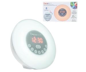 Decotech - Réveil Bien-être simulateur d'aube Couleurs, avec Radio FM, Lampe de Chevet, Lever de Soleil/Coucher de Soleil, Alarme 6 Sons naturels, Snooze, veilleuse - RL998LXB