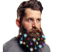 DecoTiny Lot de 20 Ornements de Barbe, 4 Boules Décoratives Lumineuses de Noël et 16 Cloches Tintantes de Noël, Excellent Cadeau de la Fête, de Réveillon et de Nouvel an.