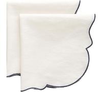 Decotique Gia Serviette 45x45 Lot de 2 Blanc/Bleu