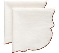 Decotique Gia Serviette 45x45 Lot de 2 Marron/Blanc