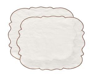Decotique Gia Set de Table 35x45 Lot de 2 Marron/Blanc