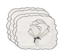 Decotique Gia Sets de Table & Serviettes Lot de 4 Blanc/Bleu