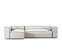 Decotique Grand Hue Canapé 4 Places Méridienne Gauche Steam/Blanc/Gris Graphite