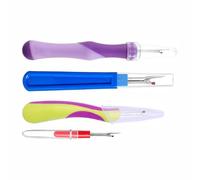 Découd-couseur, extracteur de fils ergonomiques avec capuchon de protection pour couture à la main, décrocheur, point de croix (vert + violet + rouge + bleu)