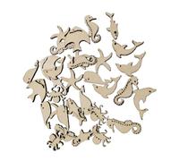 Découpe en Bois Brut 50 Pièces Animaux Marins | Double Face à Peindre, Usage Art Craft et Loisirs Créatifs, Forme Créatures Marines, Bois Plusieurs styles