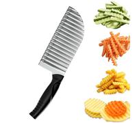 Decoupe Legumes, Coupe Frite- Couteau Ondulé À Frites En Acier Inoxydable - Pour Pomme De Terre, Fruits, Salade