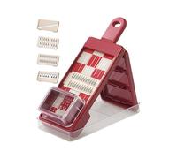 Découpe-Légumes de Cuisine - Hachoir Alimentaire 4 En 1 Avec Cutter - Râpe à Fromage Réglable | pour Salades Légumes Fruits Fromages Oignons Carottes Ail