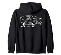 Découpe Porc Diagramme Ham Shank Bacon Ribs Loin Boucherie Sweat à Capuche
