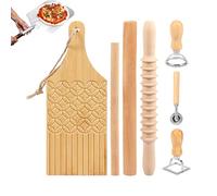 Découpe-Ravioli Ensemble de 7 Pièces en Bois Alimentaire et Stamp Manuel