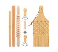 Découpe-Ravioli Ensemble de 7 Pièces en Bois Alimentaire et Stamp Manuel