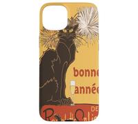 Découpe vectorielle Le Chat Noir Bonne Année Bonne Année Coque pour iPhone 15 Plus