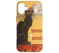 Découpe vectorielle Le Chat Noir Bonne Année Bonne Année Coque pour iPhone 16 Plus