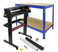 Découpe Vinyle 72cm & Etabli Q-Rax Bleu en Acier - Création Autocollant