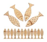 Découpes de Poisson en Bois Inachevé 50 Pièces, Ornements Suspendus