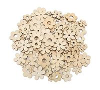 Découpes en bois non finies couleur prune, 300 pièces de fleurs en bois à faire soi-même pour l’artisanat, morceaux de bois de peuplier vierges avec finition polie et brillante,