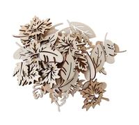 Découpes en forme de feuille, 50 pièces, découpes en bois, tranches en forme de feuille de bois inachevé pour peinture, projet d ' artisanat d ' art, découpe avec trou