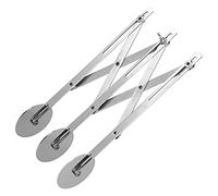 Découpeur de Pizza Multi Wheels, Rouleau Rétractable en Acier Inoxydable pour Découper la Pâte à Gâteau Ronde, Diviseur de Pâte à Gâteau Outils de Cuisine pour Pâtisserie(3 Wheels)