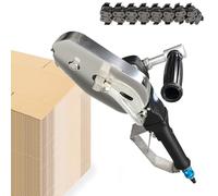 Découpeuse de papier industrielle, découpeuse pneumatique de cartons avec chaîne en acier allié vitesse réglable, outil de coupe de bordure de papier portable pour carton(Black,M Single Teeth)