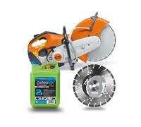 Découpeuse STIHL TS 420 Ø 350 mm avec disque diamant mixte et carburant