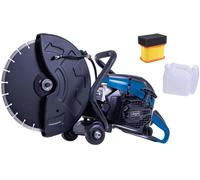 Scheppach Scie à béton PTS400 | 2900 W | Disque de coupe Ø350 mm | Profondeur de coupe 120 mm | Moteur 2 temps de 3,95 CV / 65 cm³ | EasyStart | Découpeuse thermique béton | Filtre de rechange inclus
