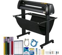 Découpeuse vinyle - Paquet de 34 pouces - Découpeuse vinyle manuelle avec écran LCD - Découpeuse pour traceurs pour la découpe de panneaux - Logiciel Signmaster inclus pour la conception et la découpe