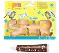 Découpoir à biscuits en inox Star + Stylo chocolat Scrapcooking