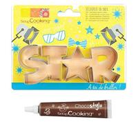 Découpoir à biscuits en inox Star + Stylo chocolat Scrapcooking