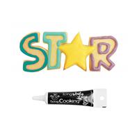 Découpoir à biscuits en inox Star + Stylo de glaçage noir Scrapcooking