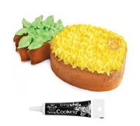 Découpoir à pâtisserie inox XXL Ananas + Stylo de glaçage noir Scrapcooking