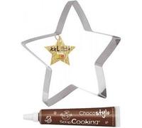 Découpoir à pâtisserie inox XXL Etoile + 1 Stylo chocolat Multicolore G