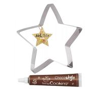 Découpoir à pâtisserie inox XXL Etoile + 1 Stylo chocolat Scrapcooking
