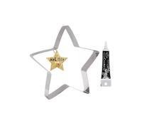 Découpoir à pâtisserie inox XXL Etoile + Stylo de glaçage noir