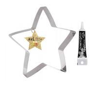 Découpoir à pâtisserie inox XXL Etoile + Stylo de glaçage noir Scrapcooking