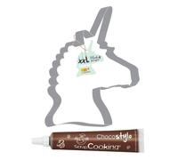Découpoir à pâtisserie inox XXL Licorne + 1 Stylo chocolat Scrapcooking