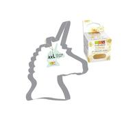 Découpoir à pâtisserie inox XXL Licorne + paillettes dorées -
