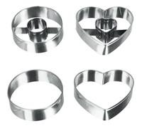 Découpoir rond et coeur D : 5.5 cm - lot de 4