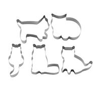 Découpoirs À Dessert, Moules de Découpe à Thème de Chaton pour Pâtisserie, 5 Pièces Acier Inoxydable Réutilisable Pour Découper Pâte Cuisine Sucre Gelée Chocolat Fondant Fromage