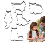 Découpoirs À Dessert | Moules de Découpe à Thème de Chaton pour Pâtisserie,5 Pièces Réutilisable en Acier Inoxydable Outil de Découpe,Multi-Usage Cuisine Maison École Pique-Nique Débutants